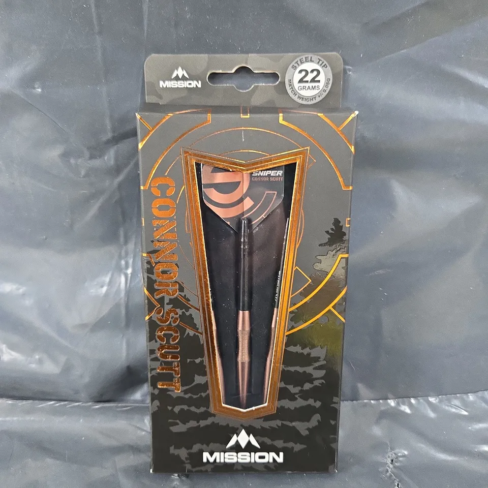 CONNOR SCUTT MISSION STEEL TIP DARTS - 22 GRAMS