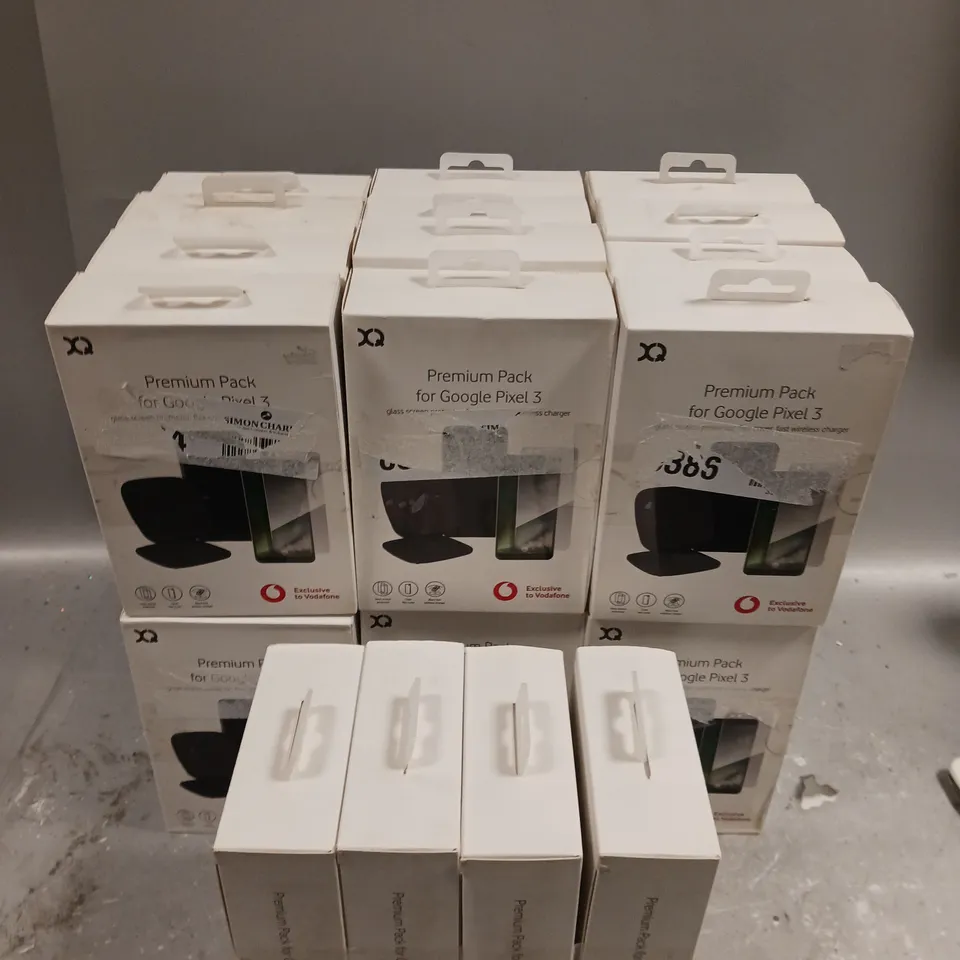 APPROXIMATELY 25 BOXED XQ PREMIUM PACKS FOR GOOGLE PIXEL 3 TO INCLUDE GLASS SCREEN PROTECTOR, FLEX COVER & FAST WIRELESS CHARGER 