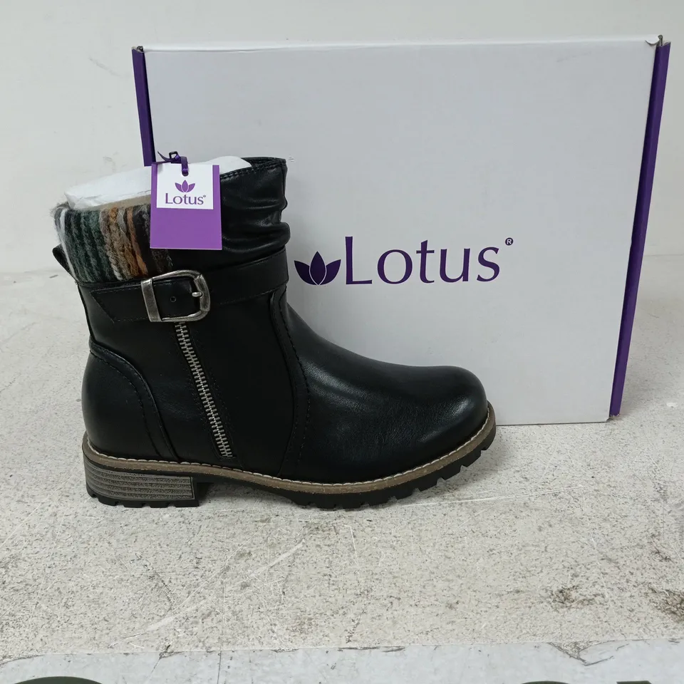 BOXED PAIR OF LOTUS TRIANA BOOTS IN BLACK - EU 38