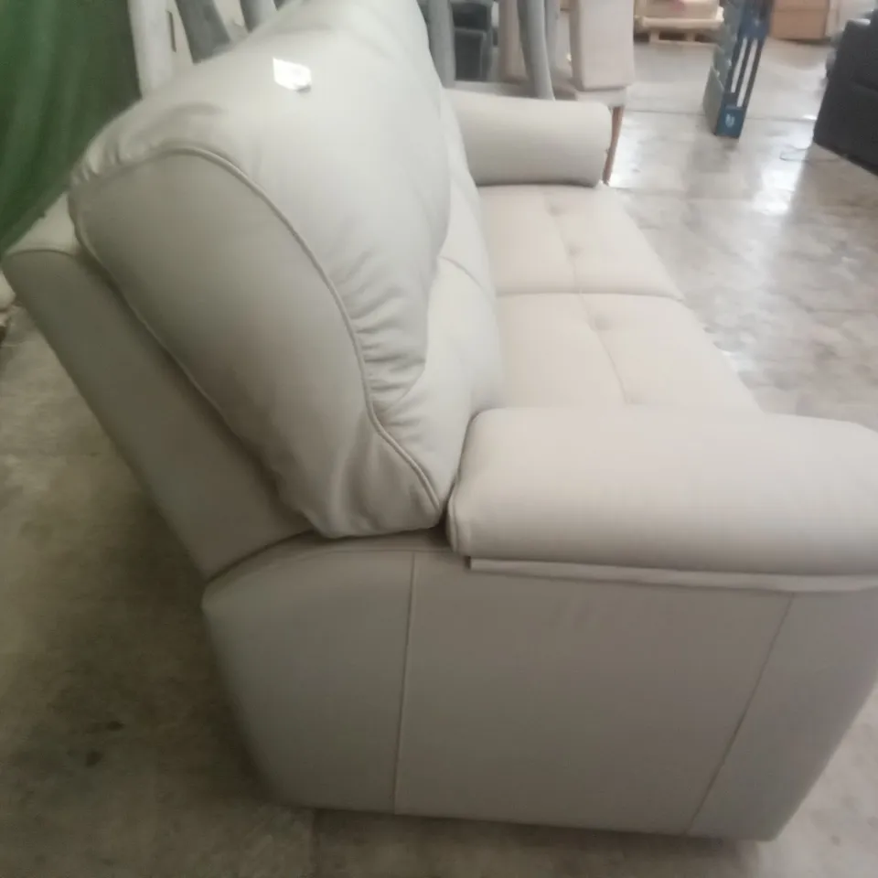 DESIGNER G PLAN MADE STRATFORD 3 SEATER SOFA - CAMBRIDGE GREY LEATHER 