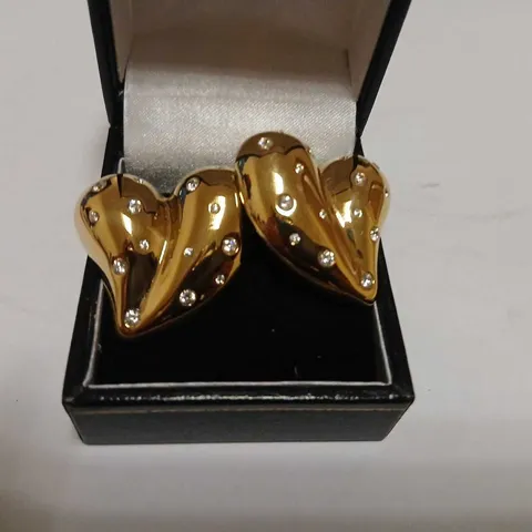 STEEL BY DIAMONIQUE SWISS SET HEART STUD EARRINGS STAINLESS STEEL