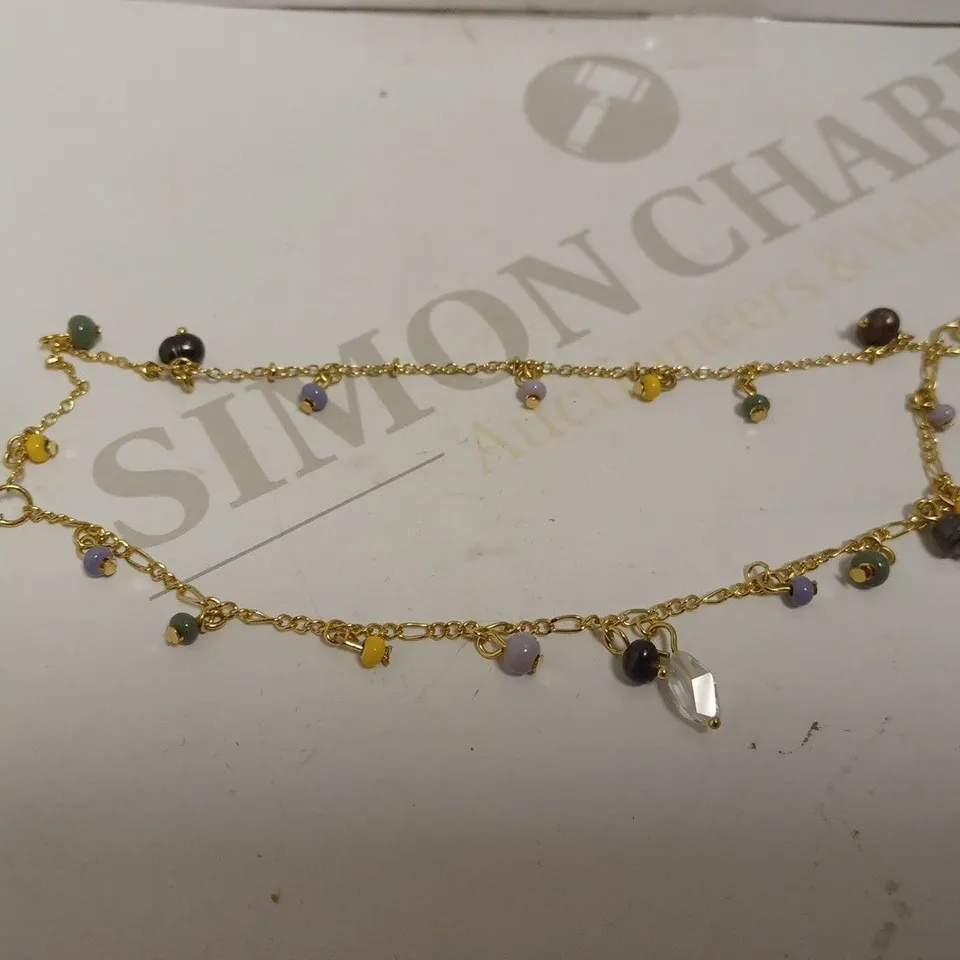 OLIVER BONAS GOLD EFFECT BRACELET WITH COLOURED STONES