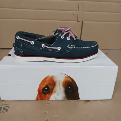 HUSH PUPPIES HATTIE BOAT SHOES NAVY/PINK SIZE 3