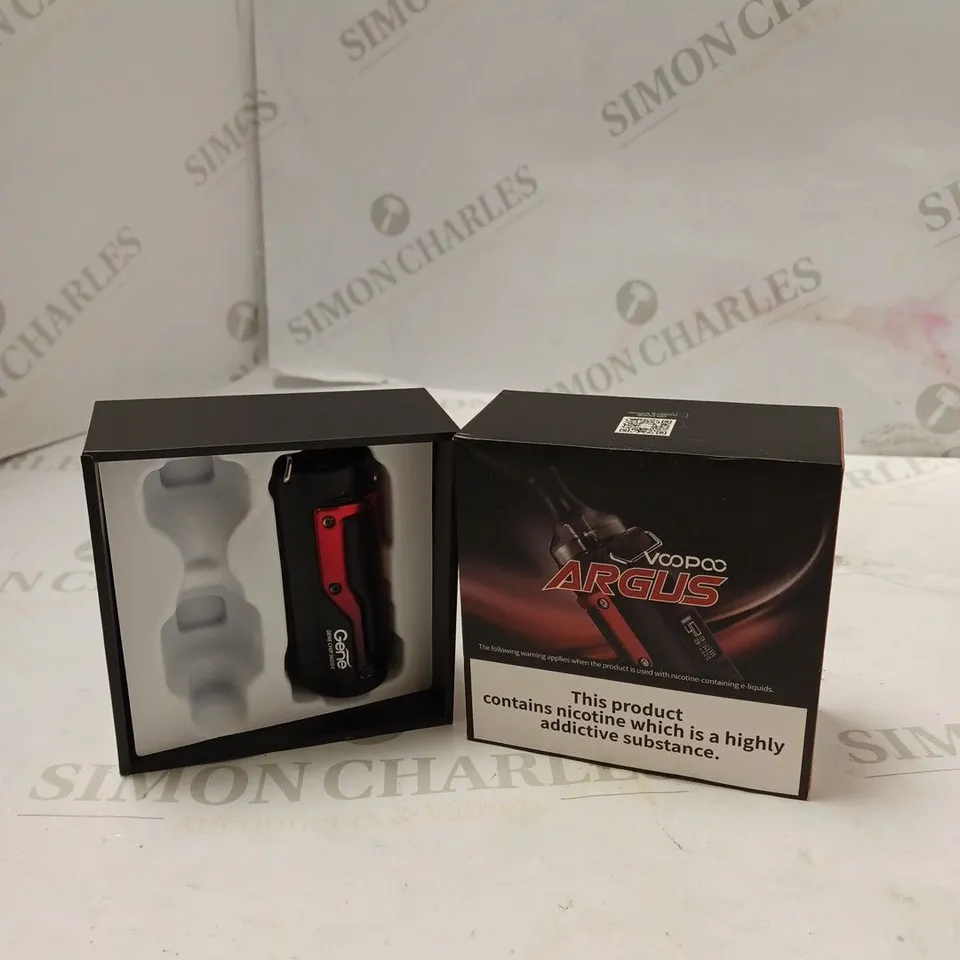BOXED VOOPOO ARGUS - LITCHI LEATHER AND BLACK RED.