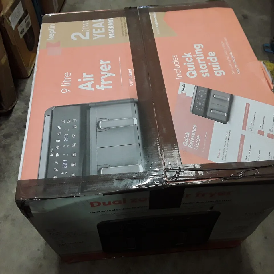 BOXED KEPLIN 9 LITRE AIR FRYER WITH DUAL COOKING ZONES