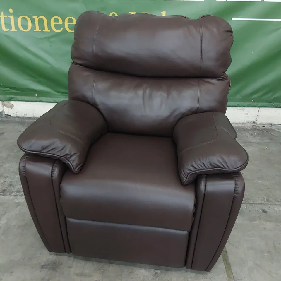 QUALITY BRITISH DESIGNER G PLAN HENLEY EASY CHAIR CAPRI CHOCOLATE LEATHER 