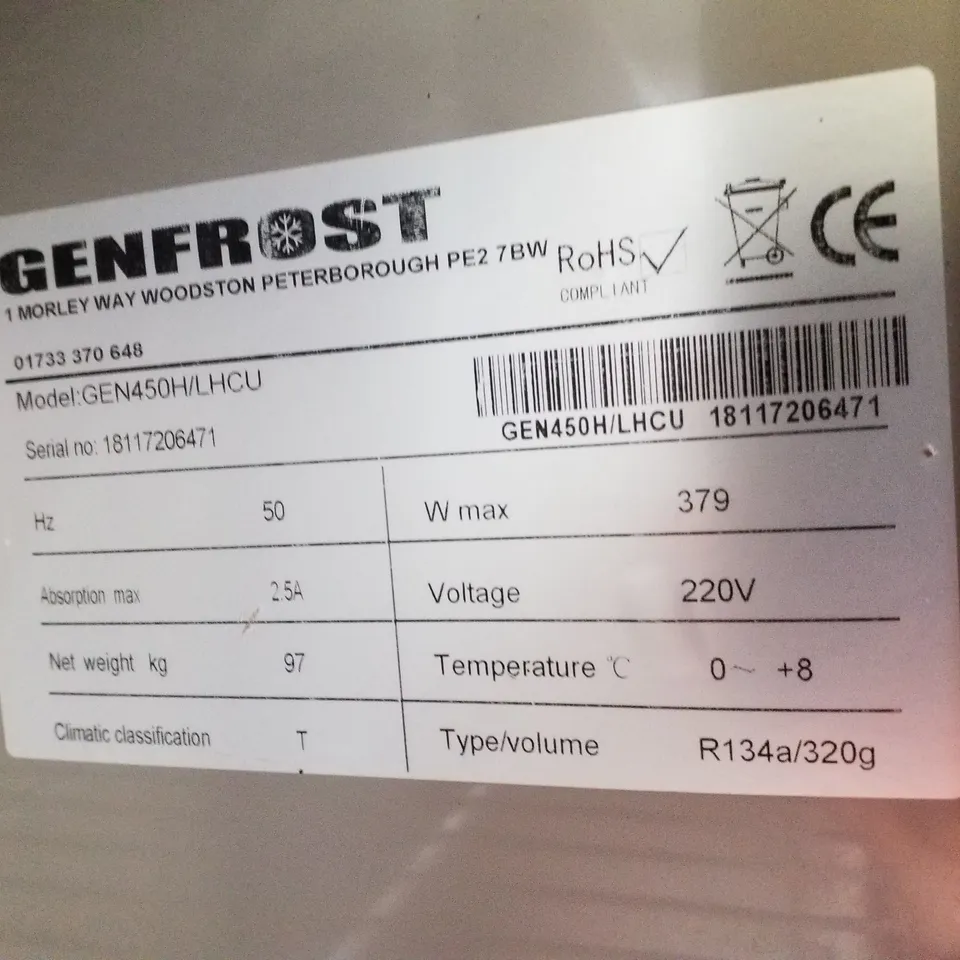 GENFROST GEN450H/LHCU UPRIGHT FRIDGE