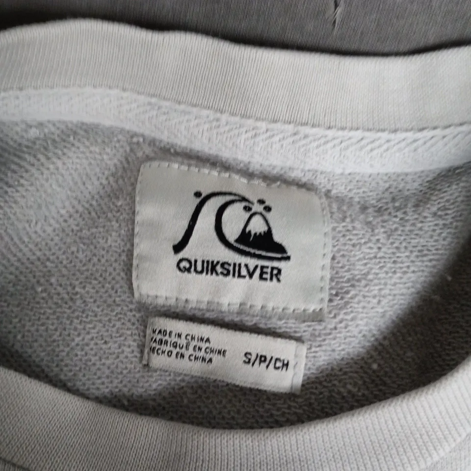 QUIKSILVER WHITE SWEATSHIRT WITH SWEET PARADISE GRAPHIC, UK SIZE S