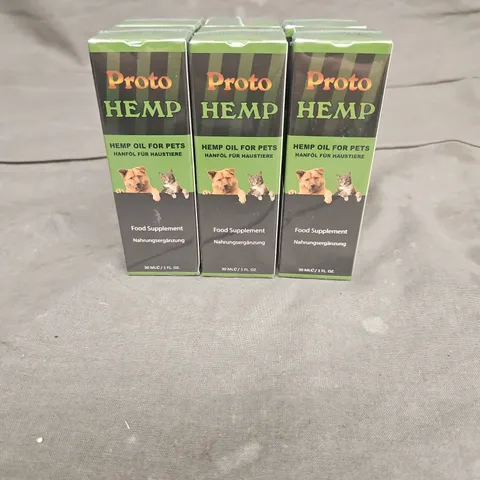 LOT OF 6 SEALED PROTO HEMP HEMP OIL FOR PETS FOOD SUPPLEMENT 30ML