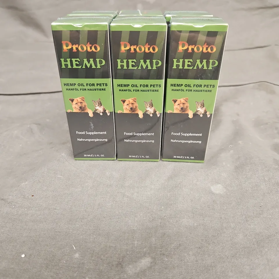 LOT OF 6 SEALED PROTO HEMP HEMP OIL FOR PETS FOOD SUPPLEMENT 30ML