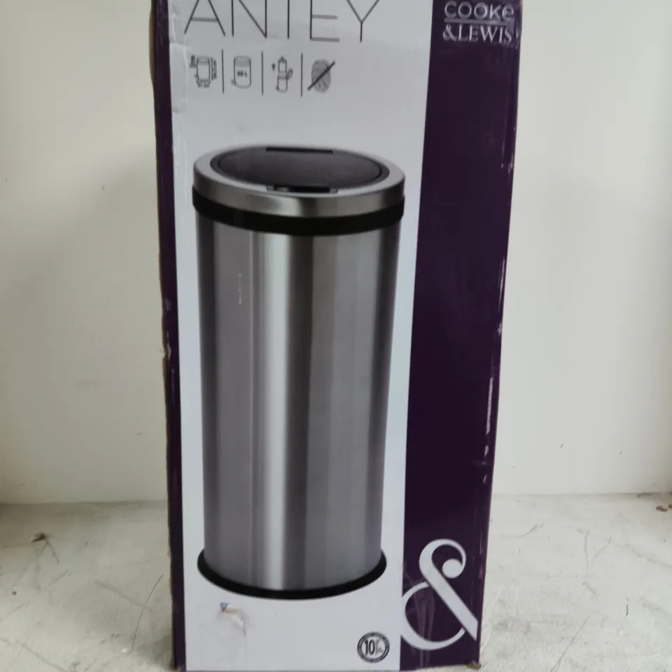 COOKE & LEWIS ANTEY 10L STAINLESS STEEL PEDAL BIN