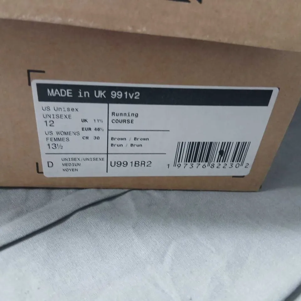 NEW BALANCE TRAINERS - BROWN/GRAY SUEDE MESH, UK 11.5 (US 12)