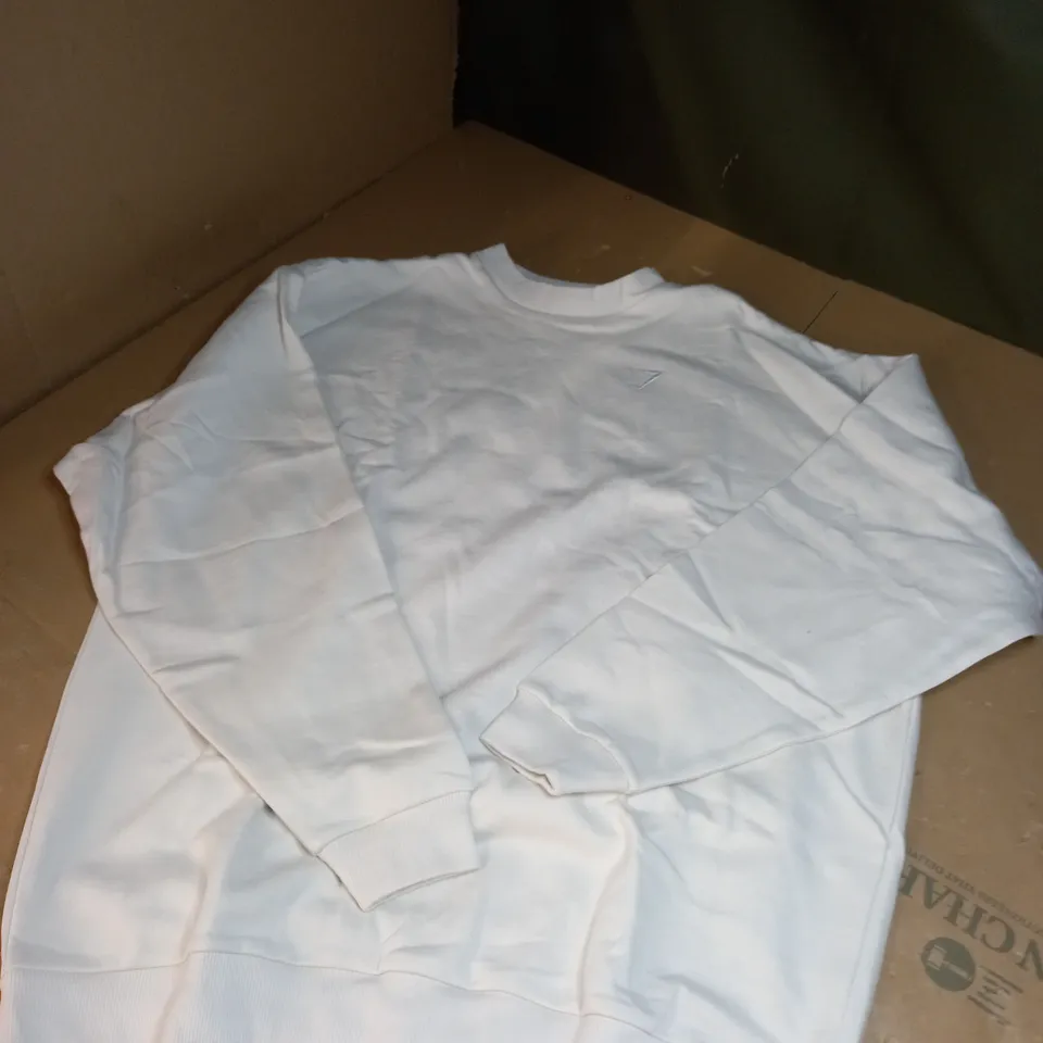 CREAM GYMSHARK SWEATSHIRT SIZE XS
