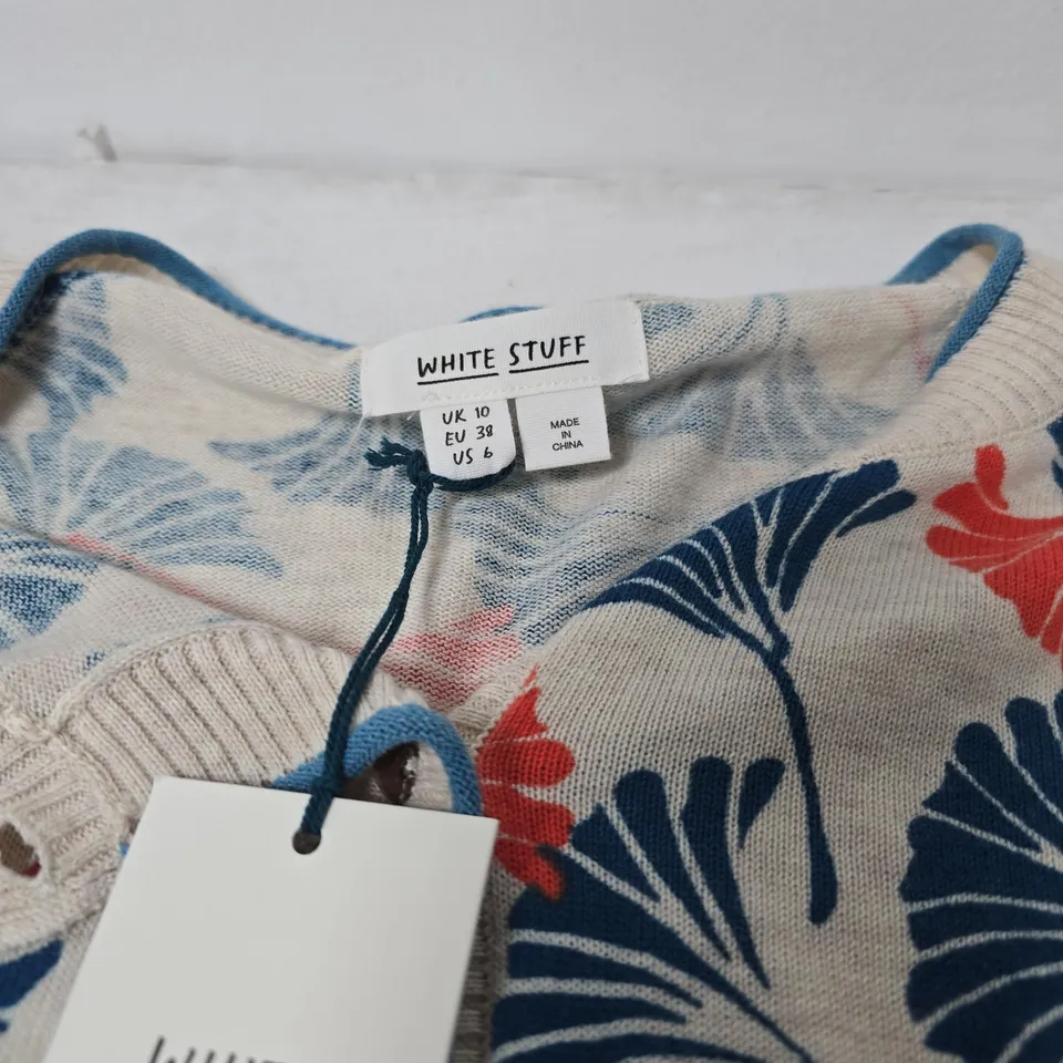 WHITE STUFF WOMEN'S CARDIGAN – FLORAL PRINT, UK 10