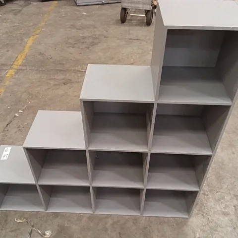 DESIGNER GREY WOODEN STAIRCASE BOOKCASE