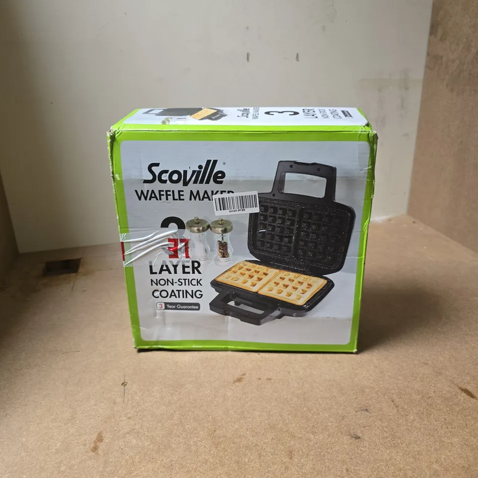 SCOVILLE WAFFLE MAKER – 3-LAYER NON-STICK COATING, BOXED