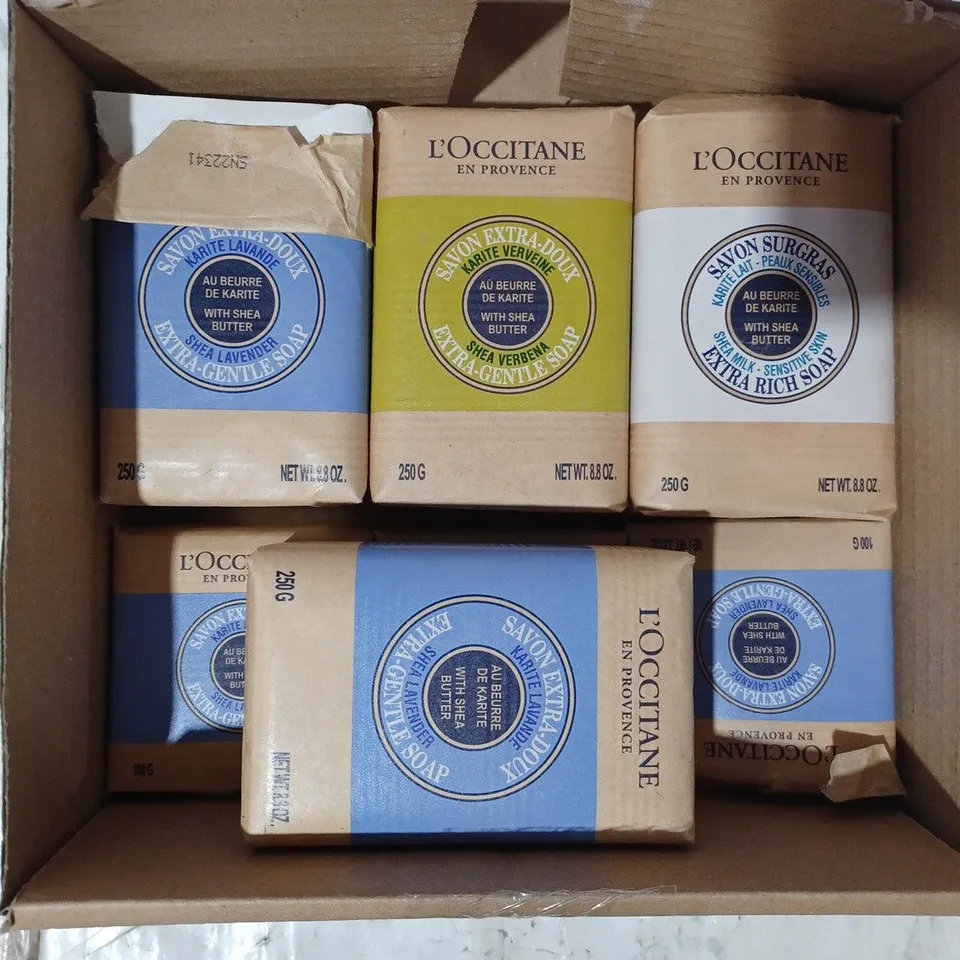 L'OCCITANE 6 PIECE ASSORTED SHEA SOAP SET