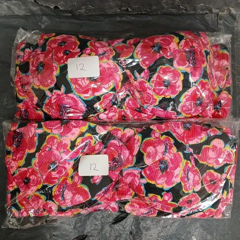 BOX OF APPROXIMATELY FLORAL SWIMSUITS IN PINK/BLACK SIZE 12 - COLLECTION ONLY