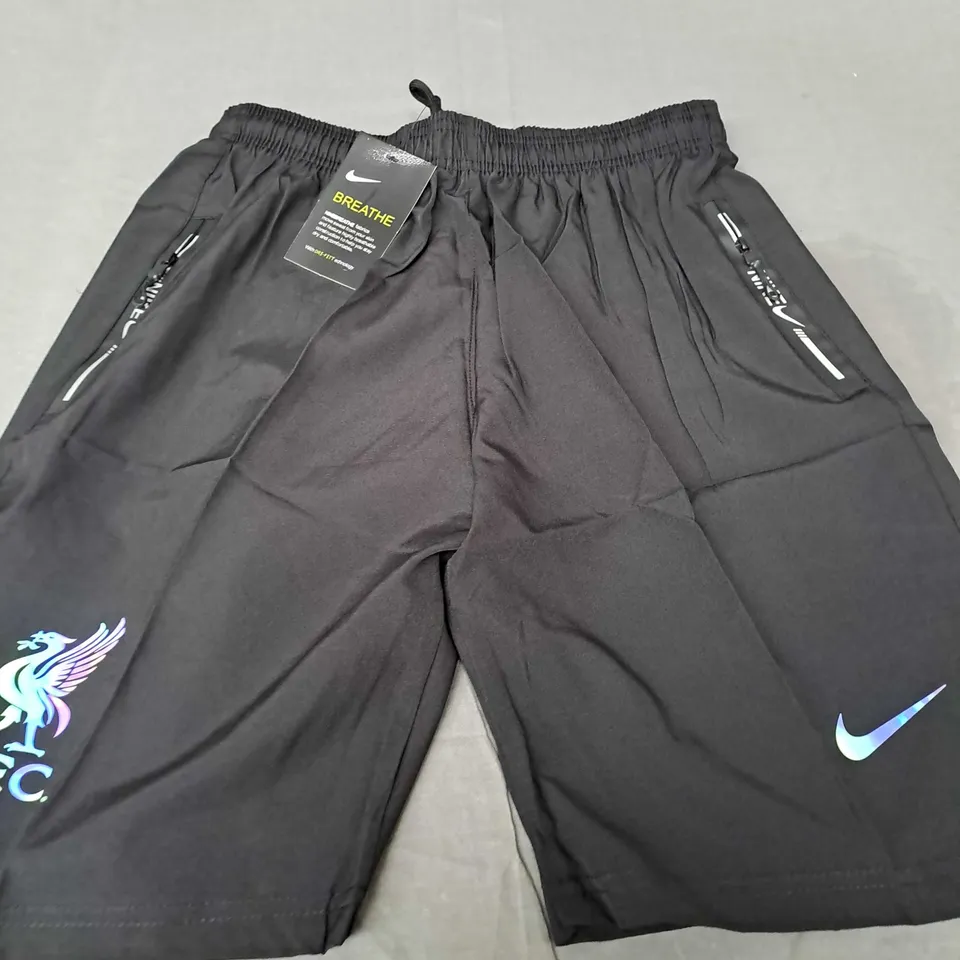NIKE X LIVERPOOL FOOTBALL CLUB BLACK SHORTS - LARGE