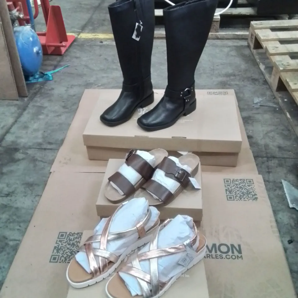PALLET CONTAINING APPROXIMATELY 88X ASSORTED BRAND NEW DESIGNER SHOES INCLUDING: JD WILLIAMS BLACK BOOTS, JD WILLIAMS BROWN SANDALS, JD WILLIAMS GOLD SANDALS