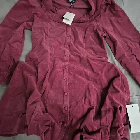 NOBODY'S CHILD BURGUNDY DRESS – UK 12 (EU 40, USA 8) EMMA MIMI DRESS PLAIN