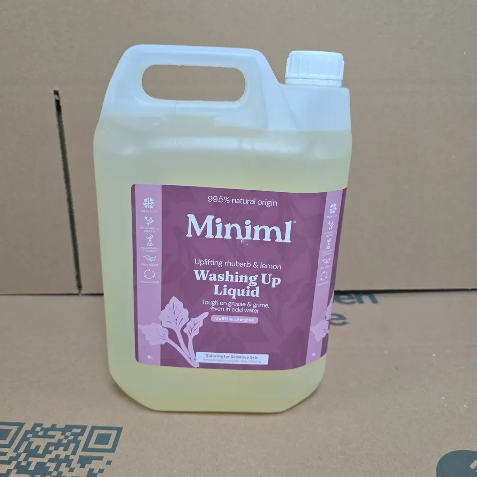 MINIML WASHING UP LIQUID – 5L BOTTLE (UPLIFTING RHUBARB & LEMON)