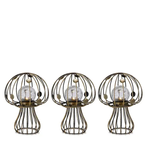 GARDEN REFLECTIONS SET OF 3 SOLAR WIRE TOADSTOOL LIGHTS