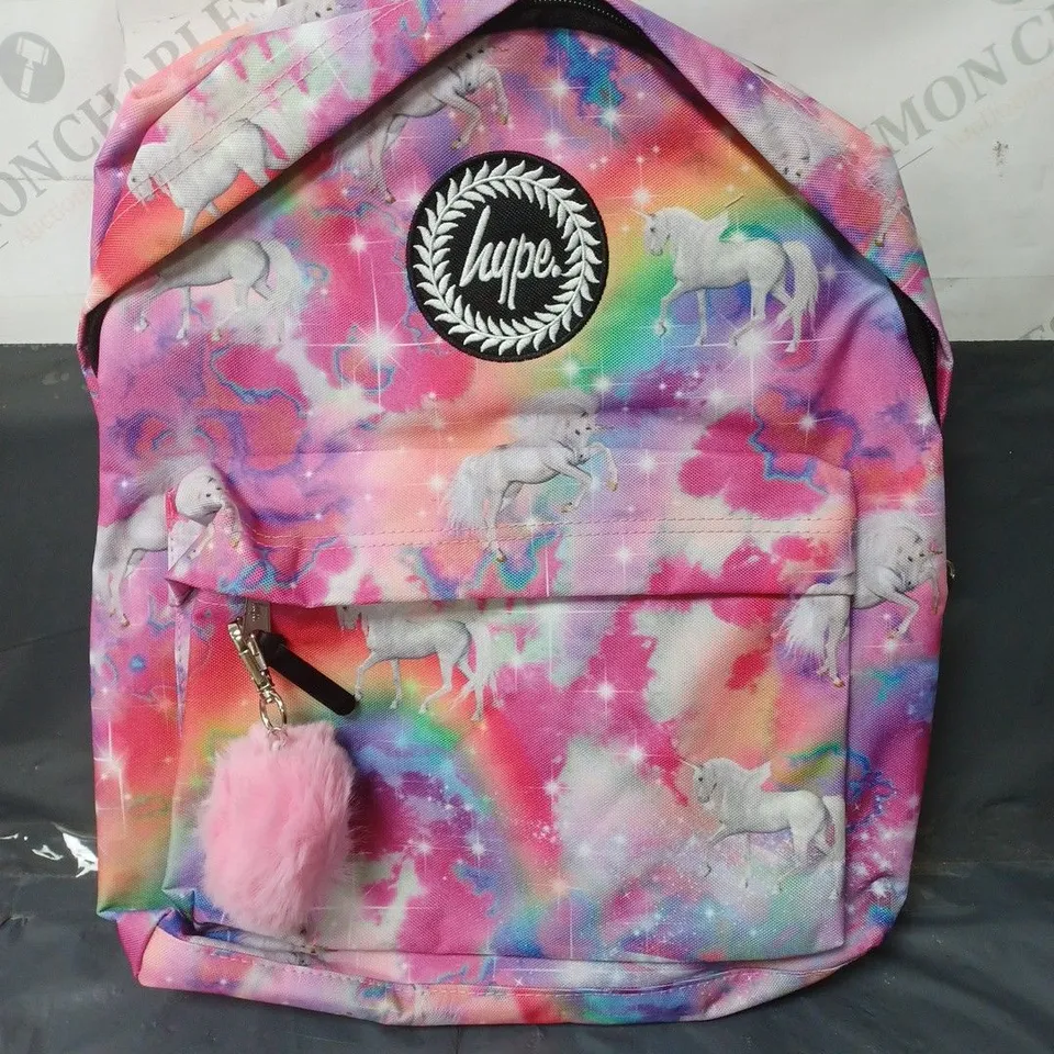HYPE PINK MAGICAL UNICORN BACKPACK WITH A PINK POM POM
