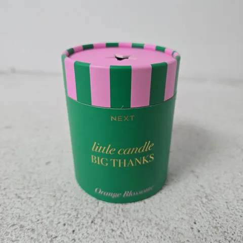 BOXED AND SEALED NEXT LITTLE CANDLE BIG THANKS ORANGE BLOSSOME (210G)