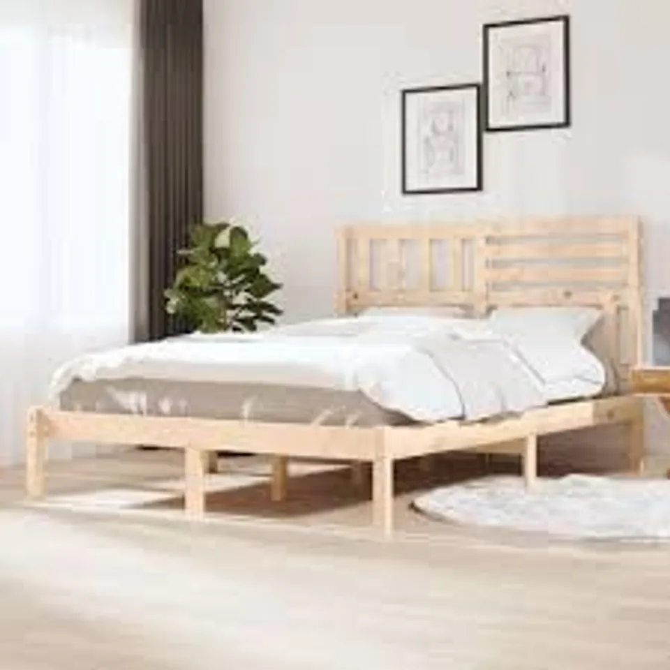 BOXED VIDAXL SOLID PINE WOODEN BED FRAME 