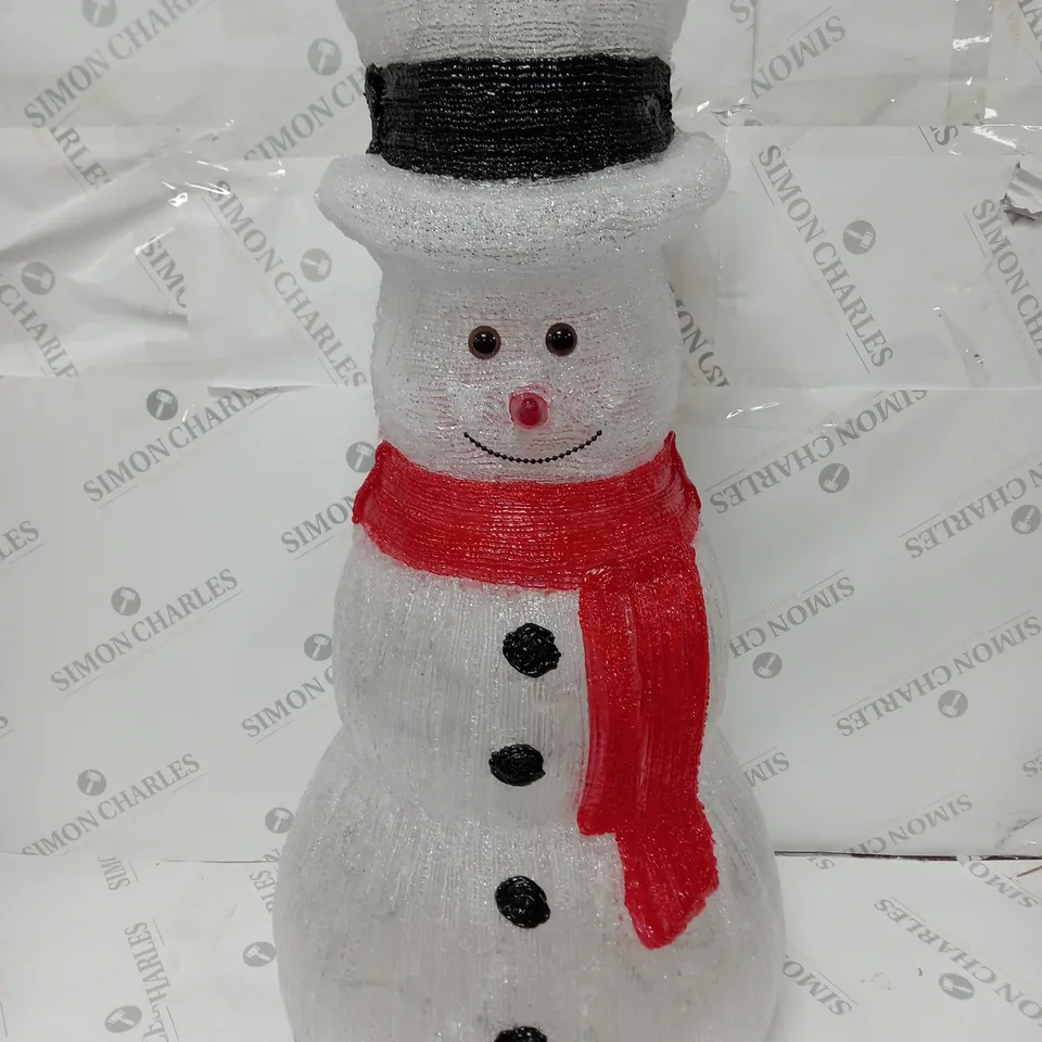 ACRYLIC OUTDOOR 70 CM LIGHT UP SNOWMAN RRP £89.99