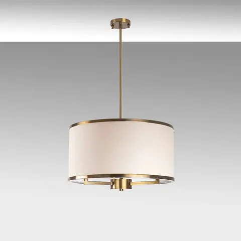 BOXED OSINE 3-LIGHT VINTAGE SHADED PENDANT LIGHT