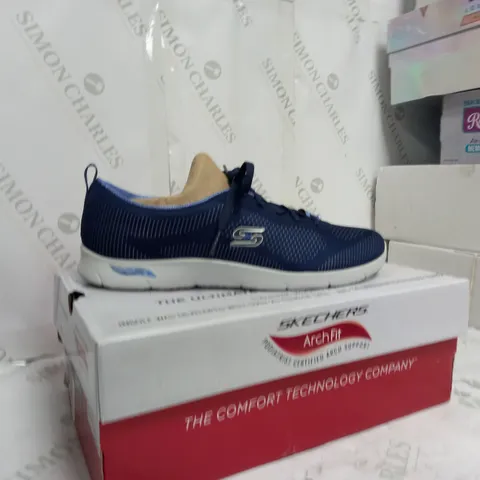 BOXED SKETCHERS BLUE TRAINERS SIZE 7