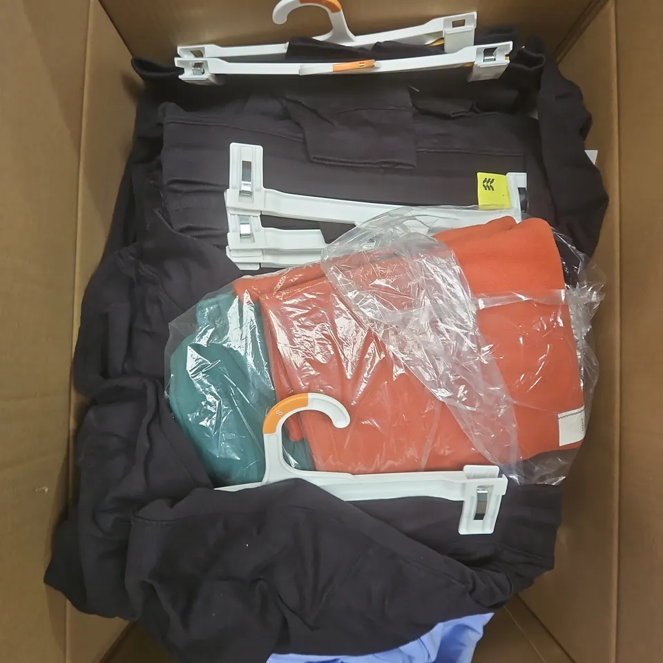 APPROXIMATELY 25 ASSORTED CLOTHING PRODUCTS IN VARIOUS STYLES & SIZES TO INCLUDE TOPS, JUMPERS, PANTS ETC