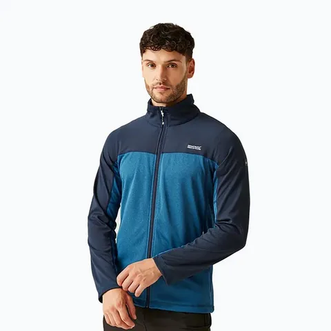 REGATTA HIGHTON FULL ZIP MIDLAYER OLYMPIAN BLUE/NAVY MEN'S SWEATSHIRT SIZE L