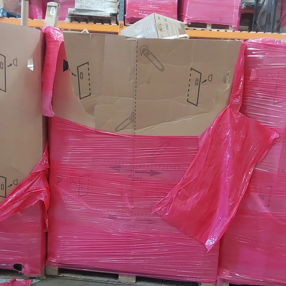 PALLET OF ASSORTED ITEMS INCLUDING: HIGH-FI TURNTABLE, OFFICE CHAIR, PRAM, FOOT SPA, CAULKING GUN ECT