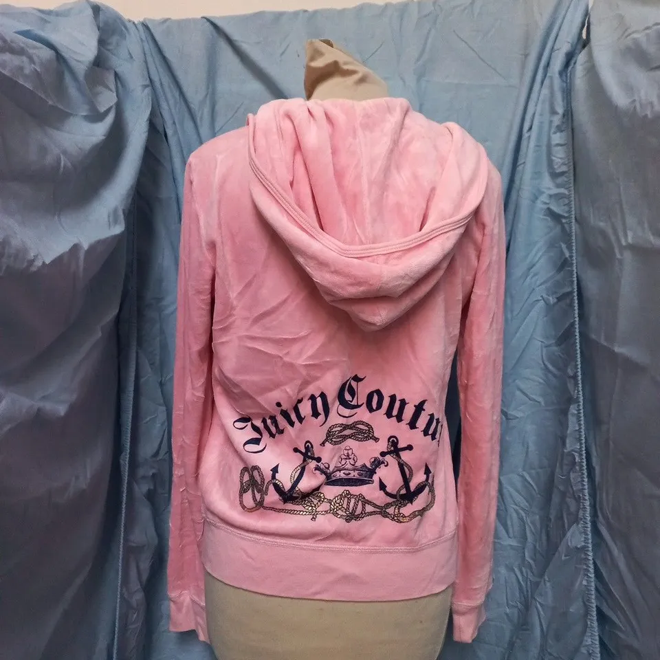 JUICY COUTURE PINK VELOUR HOODIE JACKET SIZE M