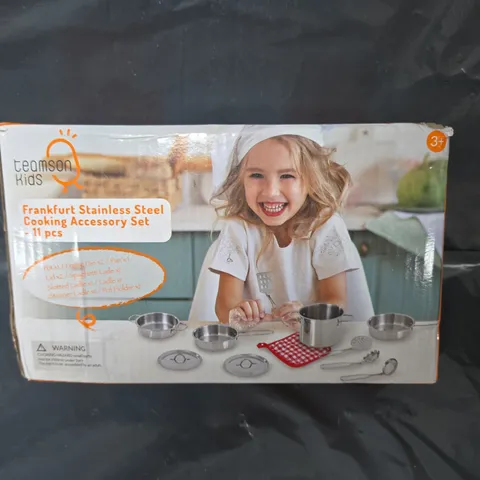 BOXED TEAMSON KIDS LITTLE CHEF FRANKFURT STAINLESS STEEL COOKING ACCESSORY SET - MULTI-COLOR- 11 PCS
