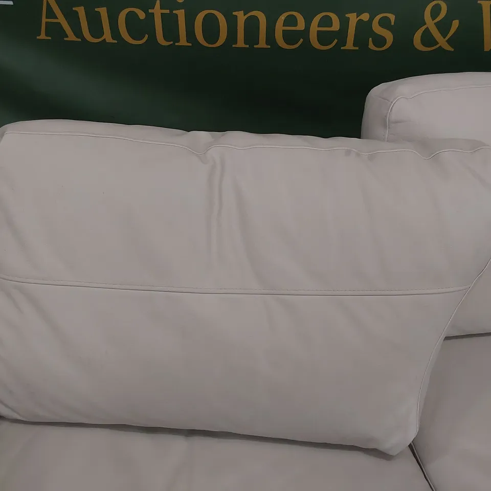 DESIGNER 2.5 SEATER SOFA BEIGE LEATHER 