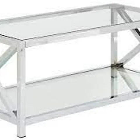 BOXED CHRISTIE CHROME COFFEE TABLE - 1OF1