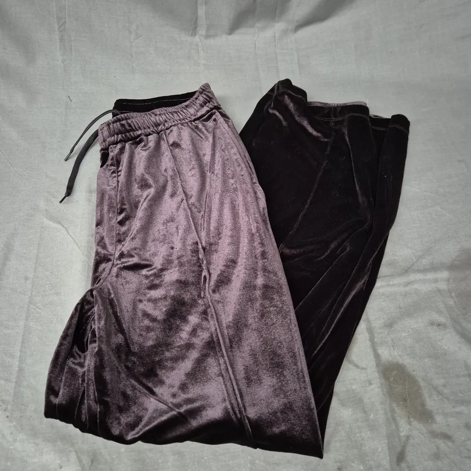 HUSH HARRISON VELVET PINTUCK JOGGERS IN RAISIN BROWN SIZE S