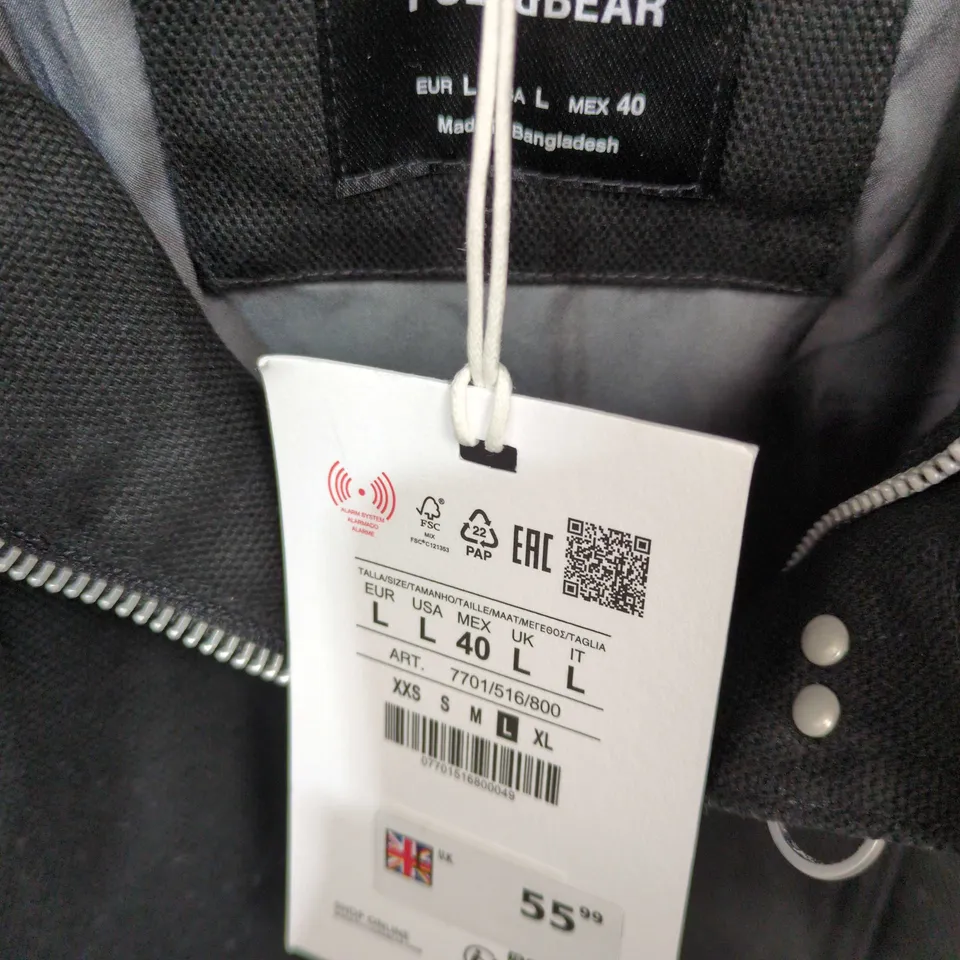 PULL & BEAR BLACK MEN'S JACKET – SIZE L (EU L / US L / MX 40)