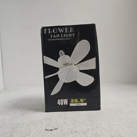BOXED FLOWER FAN LIGHT CEILING FAN WITH LIGHT – 40W, 20.5" WIDE