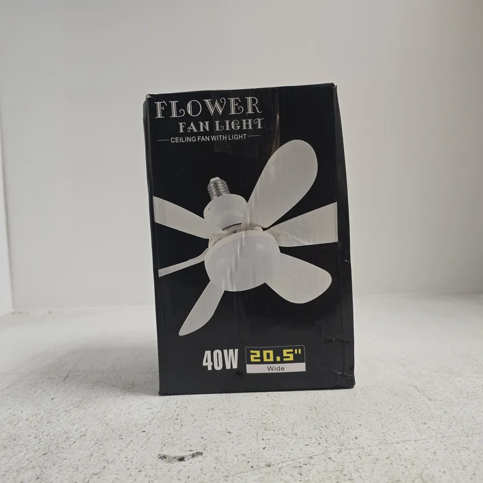 BOXED FLOWER FAN LIGHT CEILING FAN WITH LIGHT – 40W, 20.5" WIDE