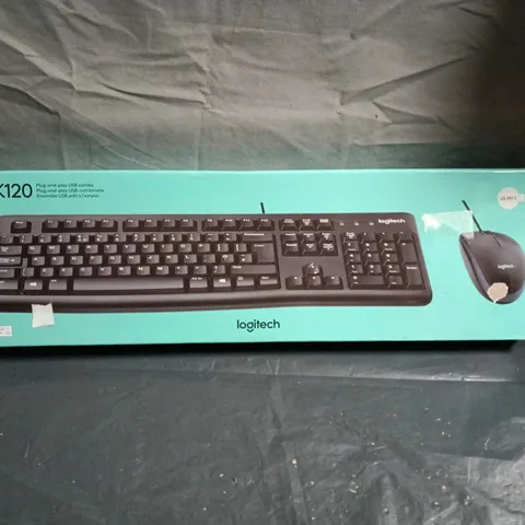 LOGITECH MK120 USB KEYBOARD & MOUSE COMBO – BOXED - US KEYBOARD 