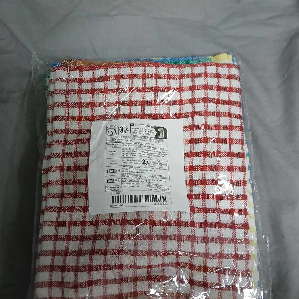 GINGHAM CHECK TEA TOWELS – PACKAGED SET (GREEN/WHITE & RED/WHITE)