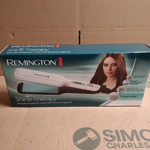 REMINGTON SHINE THERAPY WIDE-PLATE HAIR STRAIGHTENER WITH MOROCCAN ARGAN OIL