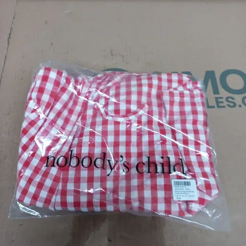 NOBODY'S CHILD BEACH GINGHAM SCOOP NECK MINI DRESS UK 12 