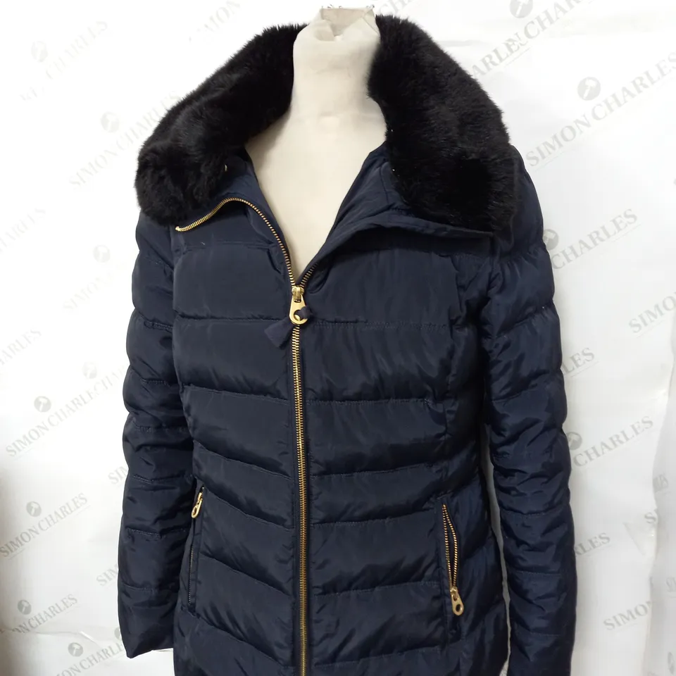 JOULES FAUX FUR COLLAR PADDED COAT SIZE 12