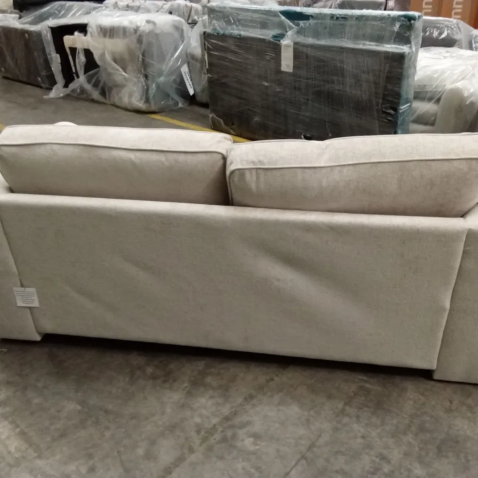 SAHARA 3 SEATER STANDARD BACK FABRIC SOFA - NATURAL